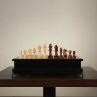 Wooden Chess Set – Classic Tournament Chess Board with Decorative Ornamental Pieces