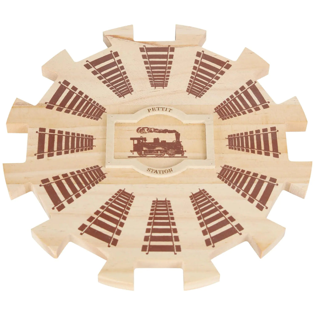 Mexican Train Dominoes Wooden Hub – 12-Player Centerpiece Made of Premium Pine