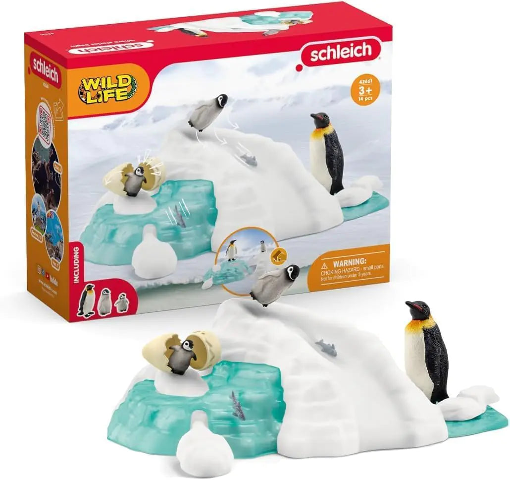 Schleich Penguin Family Playset – Durable, Realistic Animal Figures for Kids & Wildlife Fans